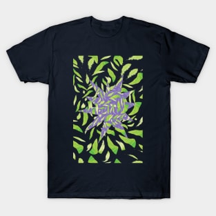 Green Splats on Purple T-Shirt